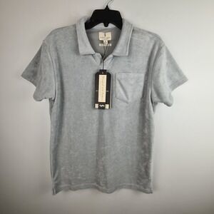 Scott‎ James Terry Cloth Polo Shirt Mens Size Small Green Balsam Towel Beach